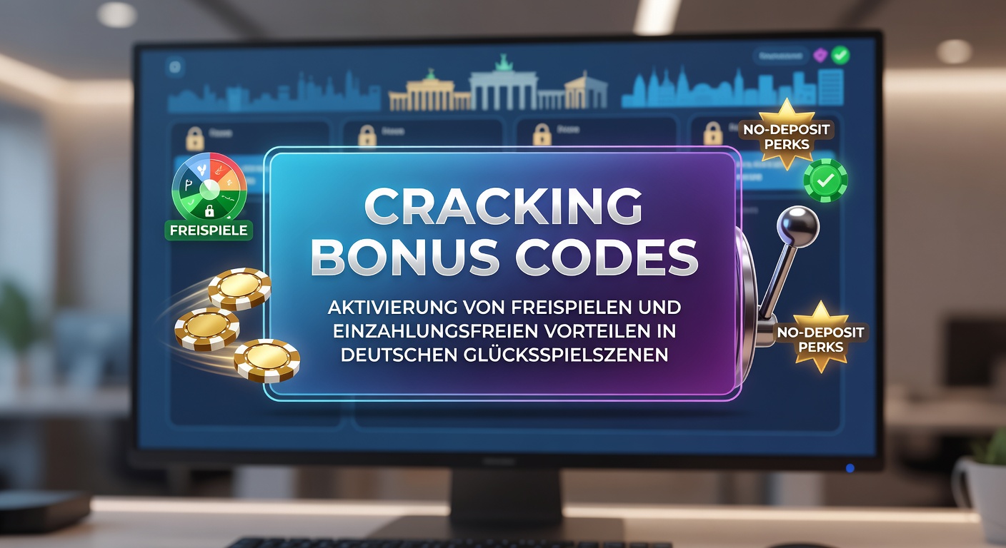 Darstellung eines Spielers, der einen Bonuscode eingibt, um Free Spins zu aktivieren, mit typischen Casino-Elementen wie Slots und Münzen im Hintergrund