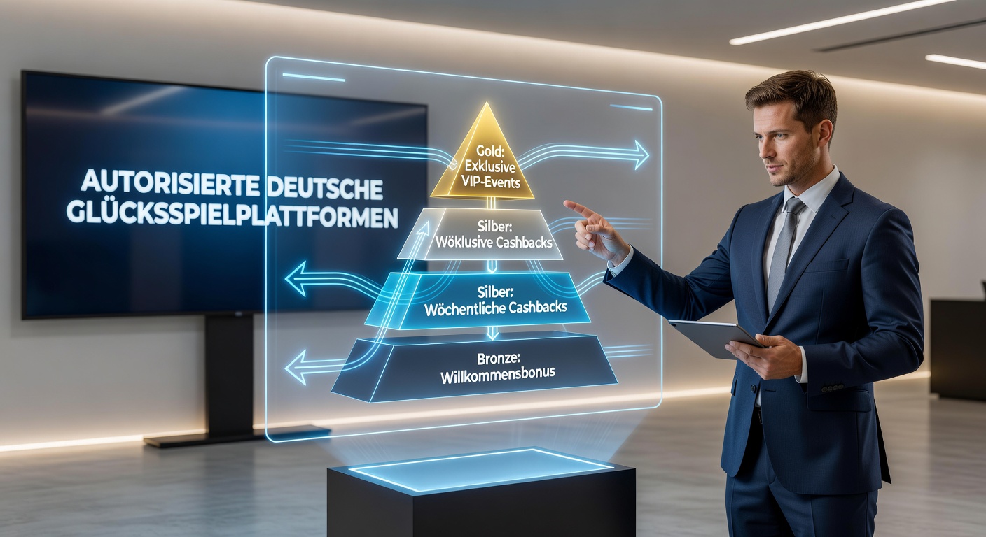 Übersicht über gestaffelte Belohnungsebenen auf deutschen Glücksspielplattformen mit verschiedenen VIP-Stufen und Vorteilen