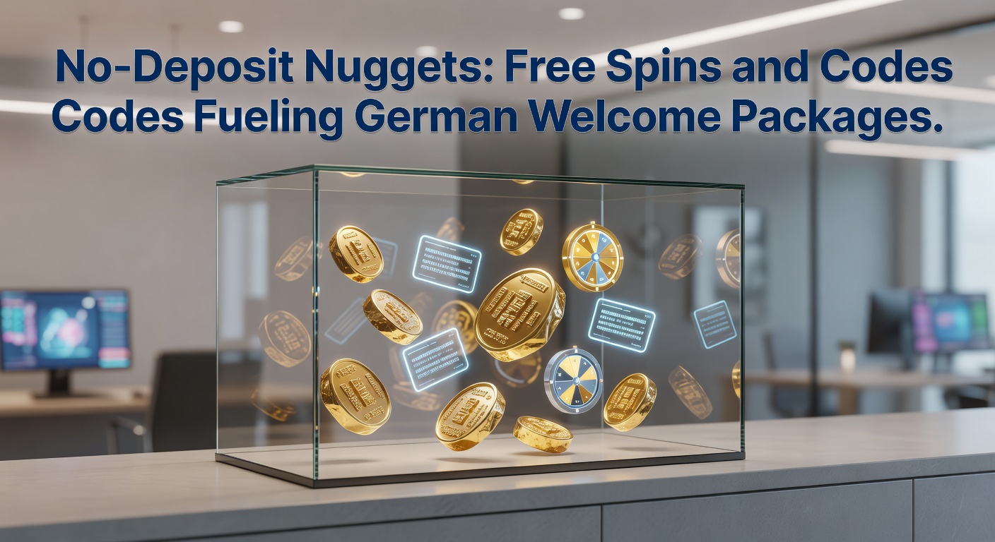 Grafik mit Free Spins-Symbolen und Promo-Codes in einem deutschen Casino-Willkommenspaket
