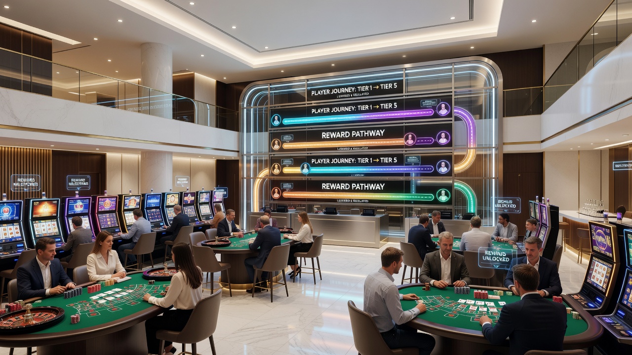 Detailansicht einer gestaffelten Belohnungsstruktur mit mehreren Ebenen in einem europäischen Casino