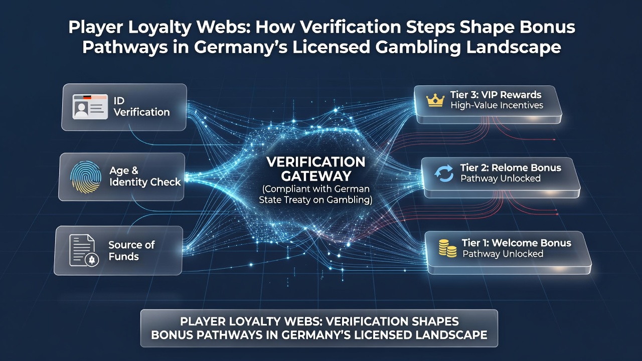Illustration der Verifizierungsprozesse und Bonusstrukturen im deutschen Online-Glücksspiel